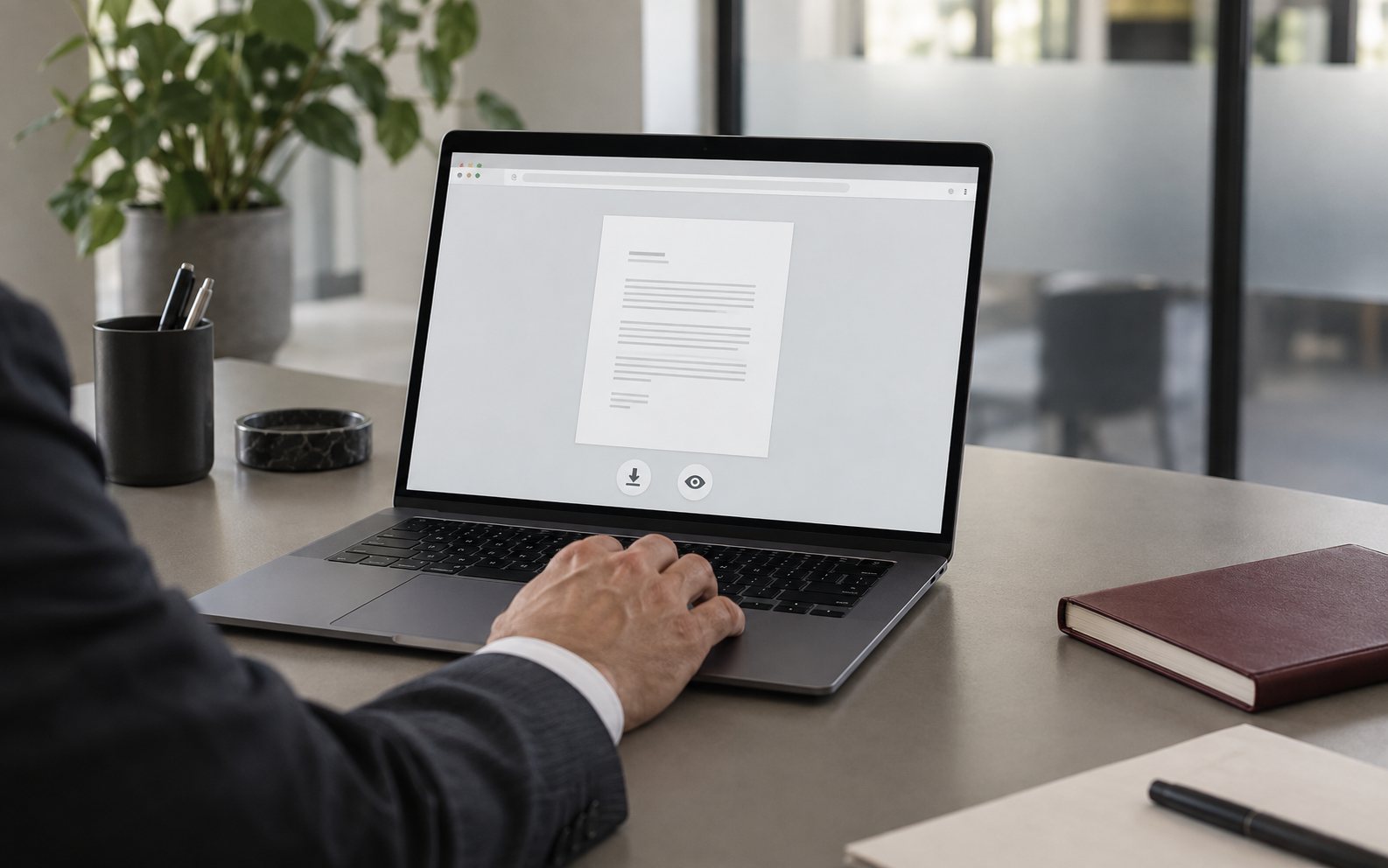 Illustration of a document being viewed in a browser