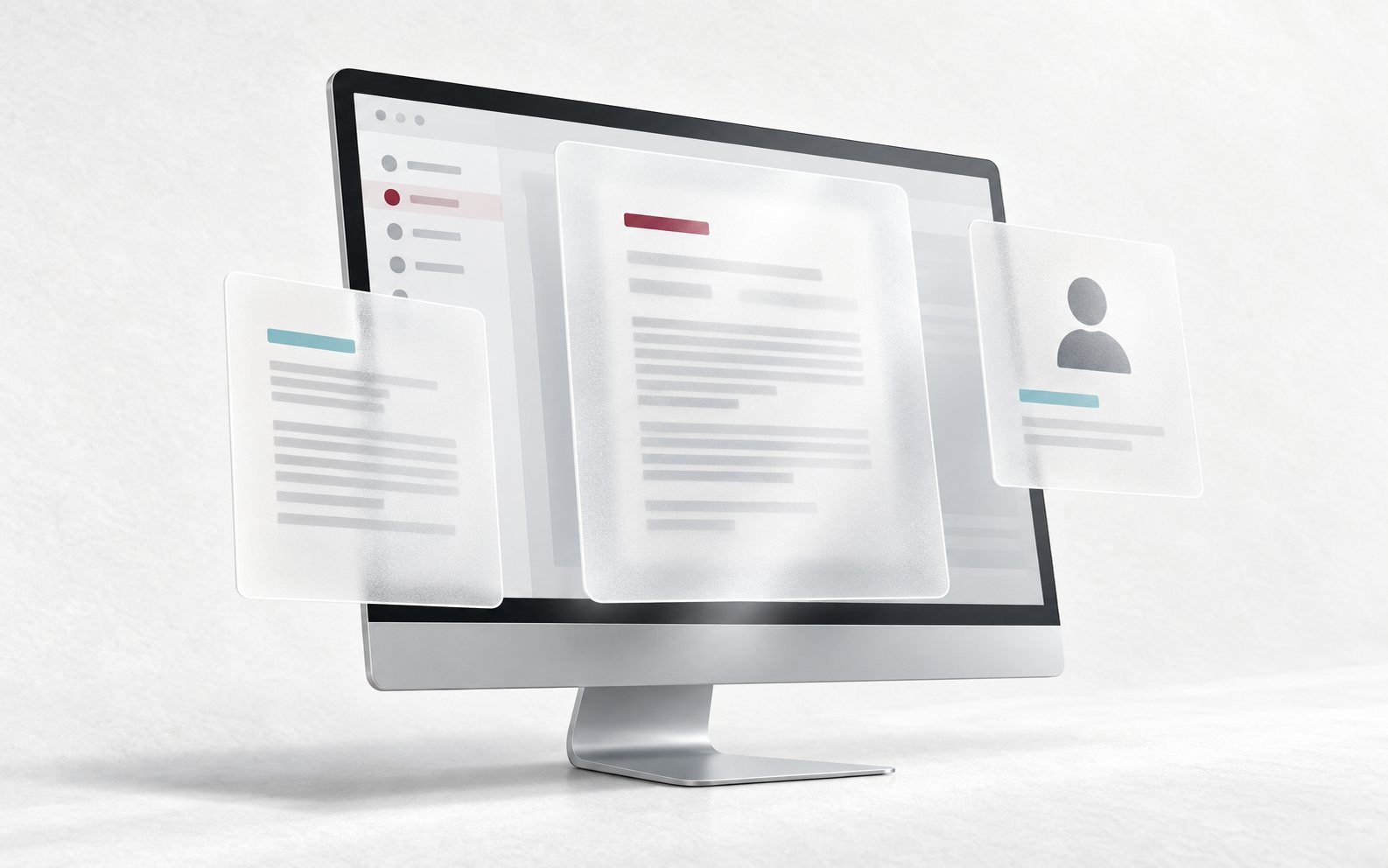 Illustration of confidential digital documents and authorised browser access