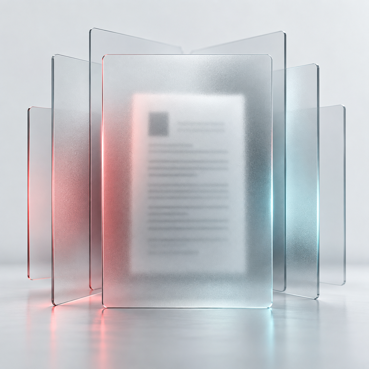 Document shielded by translucent surfaces
